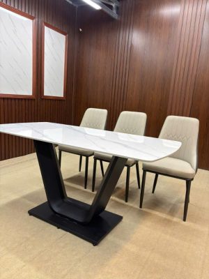 bộ bàn ghế ăn nhập khẩu 6 ghế Monet vip màu be