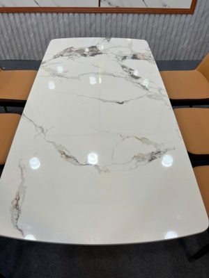bộ bàn ghế ăn nhập khẩu 6 ghế Monet  không tay màu cam a19