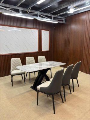 bộ bàn ghế ăn nhập khẩu 6 ghế Seraton màu xám