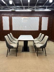 bộ bàn ghế ăn nhập khẩu 6 ghế Monet vip màu be