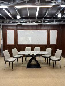 bộ bàn ghế ăn nhập khẩu 6 ghế Monet thường màu be